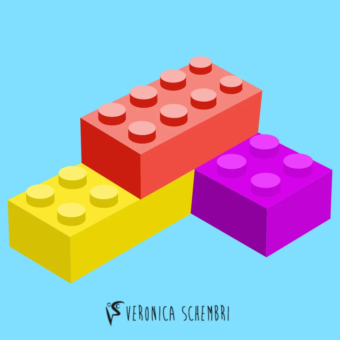 Illustrazione di mattoncini lego, per rappresentare il concetto "Less is More"